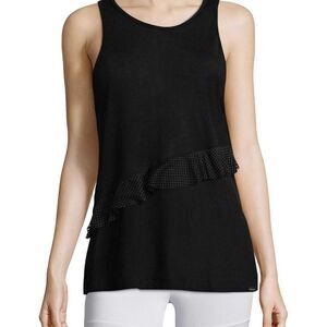 Koral Activewear Wrack Tank Top Ruffle Black